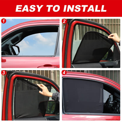 Front Rear Window Sun Shade Cover Mesh Shield Screen For Toyota Tacoma 2016-2022 6