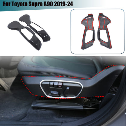 Real Carbon Fiber Interior Seat Side Panel Trim Cover For Toyota Supra A90 19-24 1