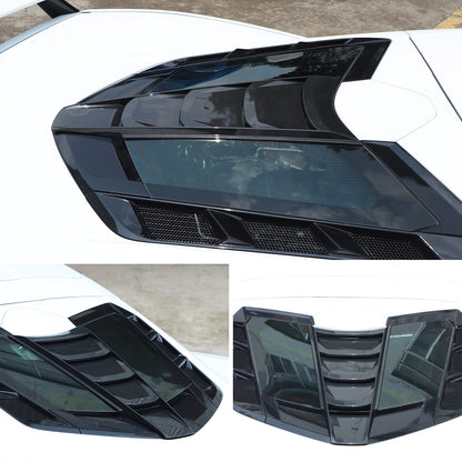 Carbon Fiber ABS Rear Split Window Applique Louver Trim For Corvette C8 Z51 20+ 5