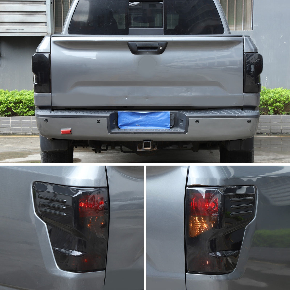 Transparent Gray ABS Tail Light Smoked Cover Trim For Nissan Titan 2016-2023 13