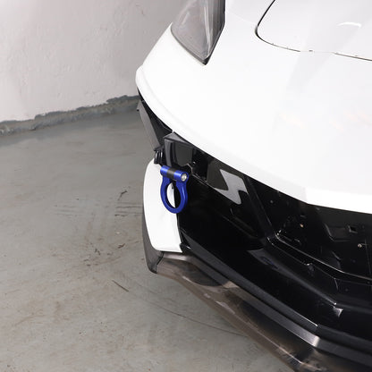Front Bumper Trailer Track Racing Aluminum Tow Hook Ring For Corvette C8 20+ US 49