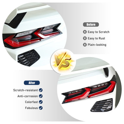 Real Carbon Fiber Reverse Light Protector Frame Trim For Corvette C8 2020+ 23