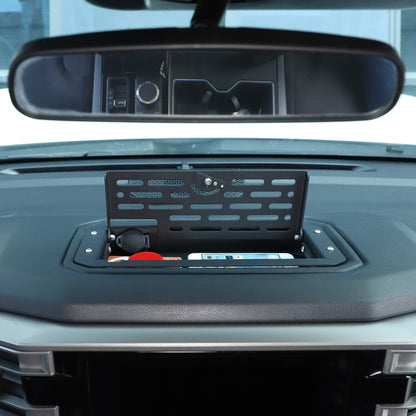 Black Alloy Dashboard Storage Box Interior Trim Cover For Toyota Tundra 22-26 1
