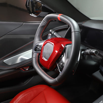 Red Real Carbon Fiber Full Interior Set Decor Trim Kit for Corvette C8 20-25 213