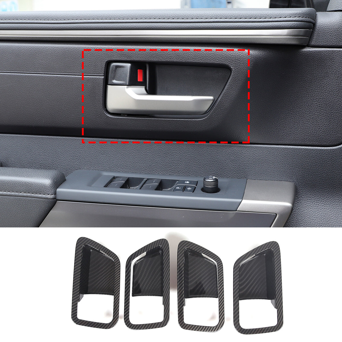 ABS Carbon Fiber Interior Set Cover Trim Kit For Toyota Tundra Sequoia SR 22+ - Styles 1-5 81