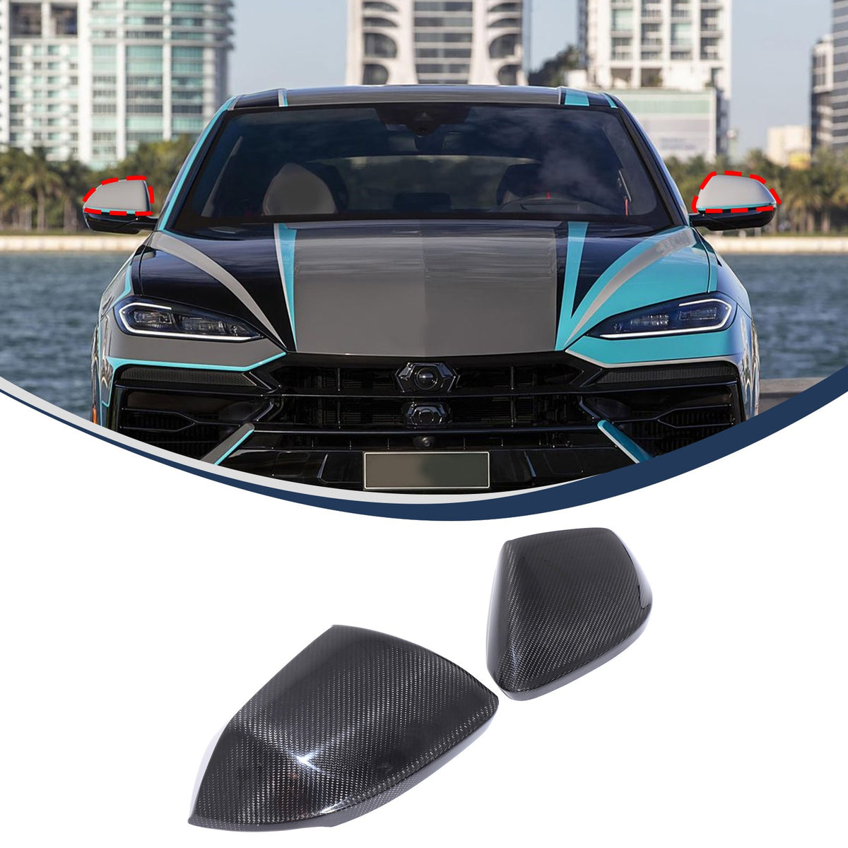 Real Carbon Fiber Exterior Decor Accessorie Trim For Lamborghini Urus 2018-21 46