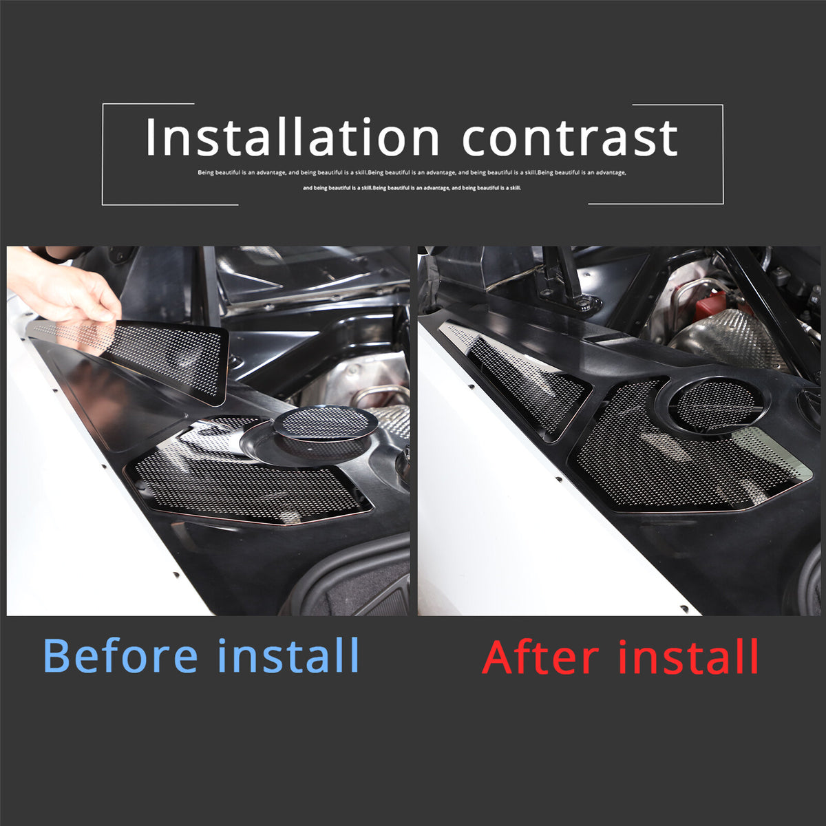 Silver Steel Car Engine Hood Compartment Panel Trim For Corvette C8 2020-2026 9