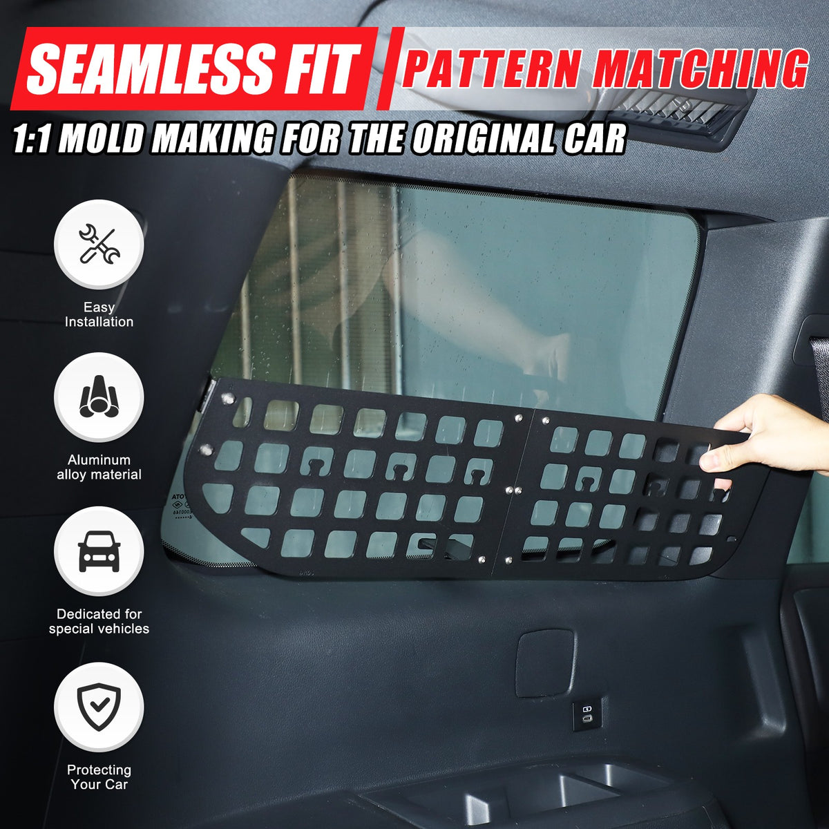 Cargo Side Window Storage Barrier Molle Panel For Land Cruiser LC250 2024+ US 19