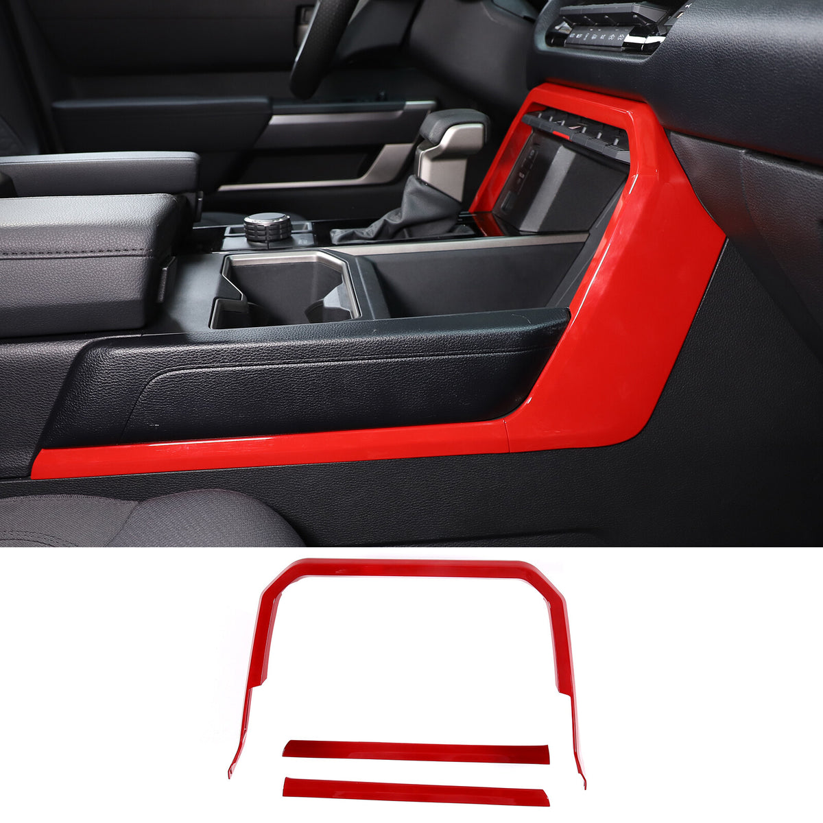 Sport Red ABS Center Console Gear Shift Outer Trim For Toyota Tundra/Sequoia 22+ 20