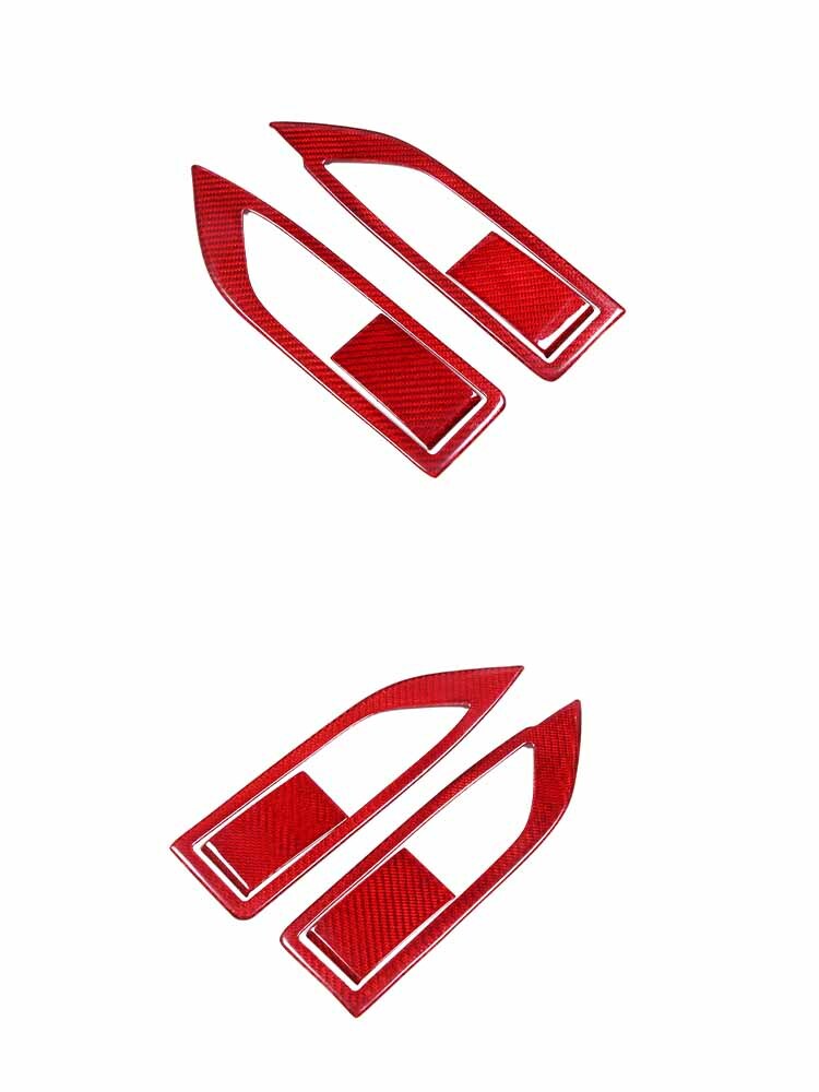 Red Real Carbon Fiber Center Interior Set Cover Trim Kit For Ferrari 458 2011-16 40