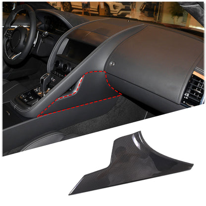 Real Carbon fiber Center Gear Shift Side Panel Trim For Jaguar F-TYPE 2013-2024 3