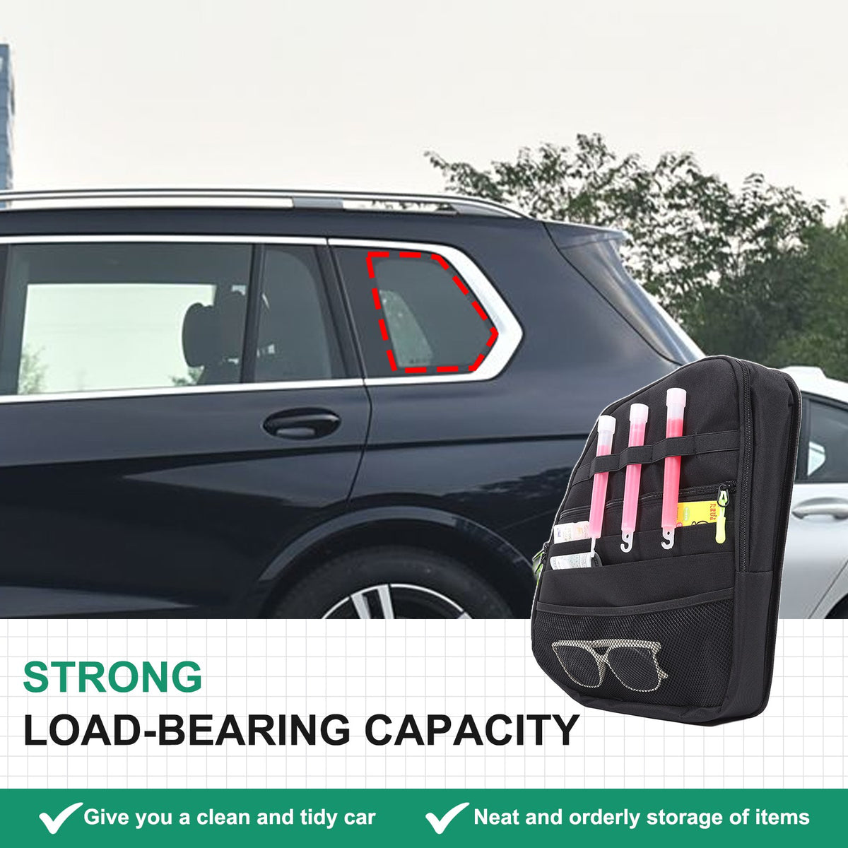Rear Door Left Side Window Storage Bag For BMW X7 G07 2024 3