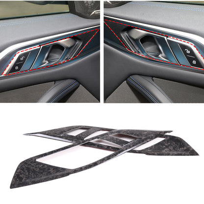 Forged Carbon Fiber Inner Door Handle Frame Cover Trim For BMW 4 Series 2022-24 4
