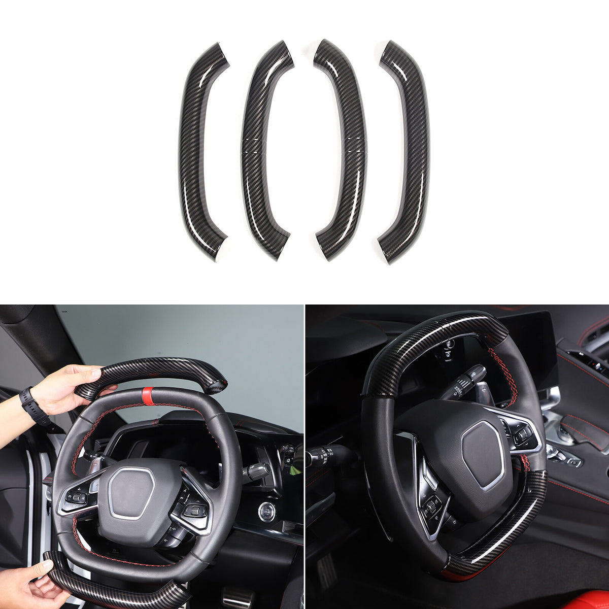 Carbon Fiber ABS Interior Decoration Cover Trim Kit For Corvette C8 2020-2025 - Styles 41-45 10