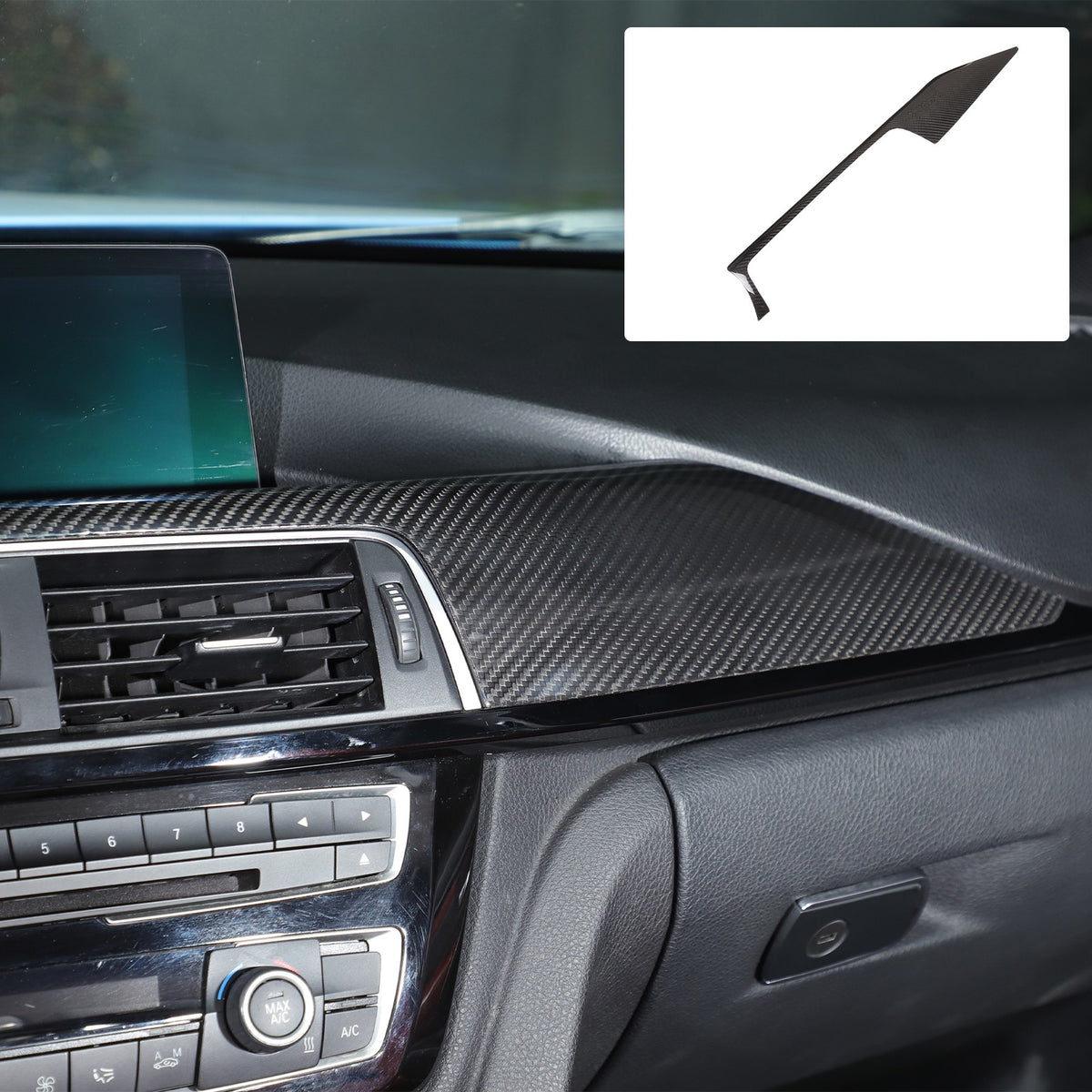 Real Carbon Fiber Central Console Dashboard Trim For BMW M3 M4 F80 F82 2014-2019 20