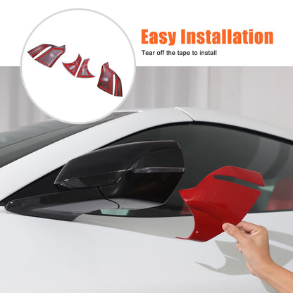 Sport Red ABS Exterior Side Mirror Bottom Cover Trim For Corvette C8 2020+ US 5