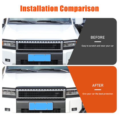 Glossy Black Front Grille Upper Engine Hood Trim For Toyota Land Cruiser LC250 5