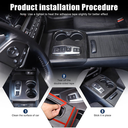 Real Carbon Fiber Center Gear Cup Trim For Honda Pilot/Ridgeline/Passport 16-22 24