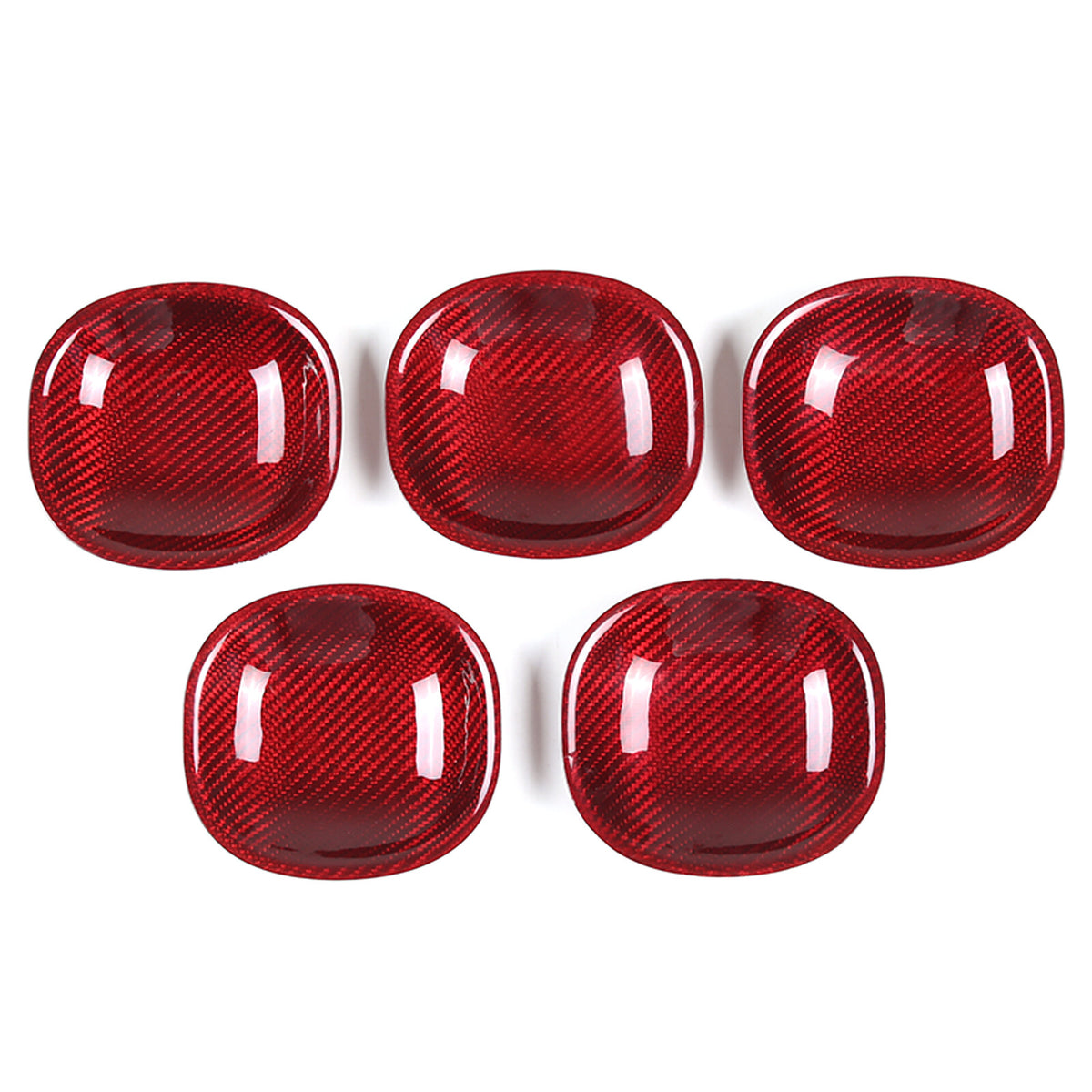 Red Real Carbon Fiber Exterior Side Door Bowl Cover Trim For Benz G-Class 19-20 3