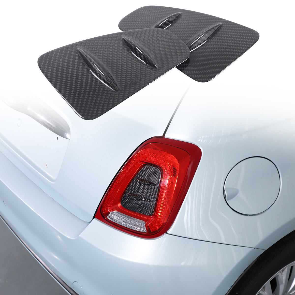 Real Carbon Fiber Rear Taillight Panel Trim For Fiat 500 Abarth 595 695 2016+ 19