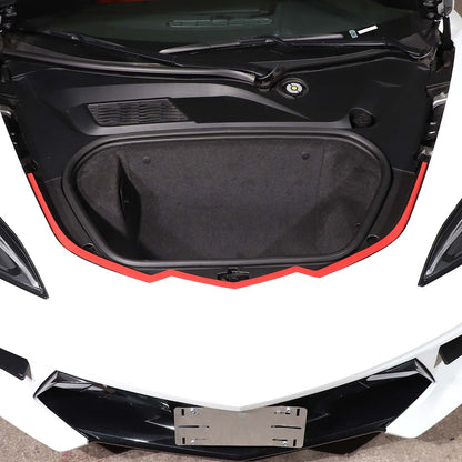 Red Front Trunk Bezel Gloss Stainless Plate Fit For Corvette C8 2020-2026 16