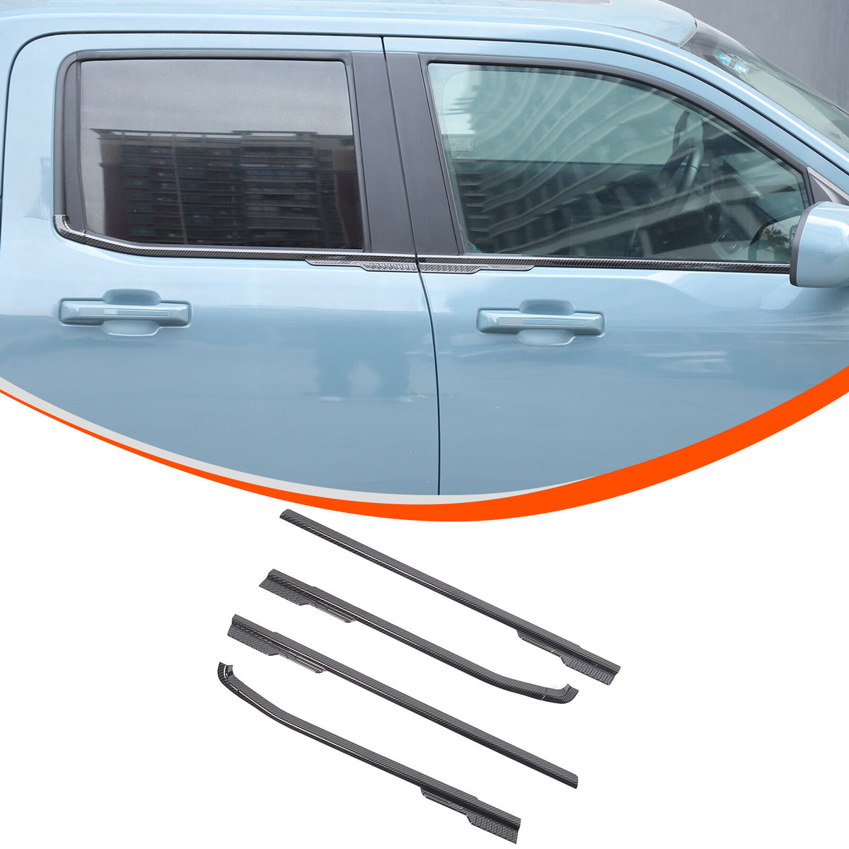ABS Carbon Fiber Exterior Window Bottom Sill Trim For Ford Maverick 22-24 US 9