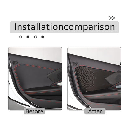 ABS Carbon Fiber Interior Door Anti-Kick Panel Cover Trim For Corvette C8 20+ US 14