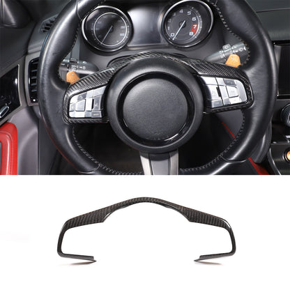 For Jaguar F-Type Carbon Fiber Steering Wheel Button Frame Cover Trim 2015-2021 2