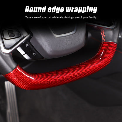 Red Real Carbon Fiber Blue Top Steering Wheel Cover Trim For Corvette C8 2020+ 10