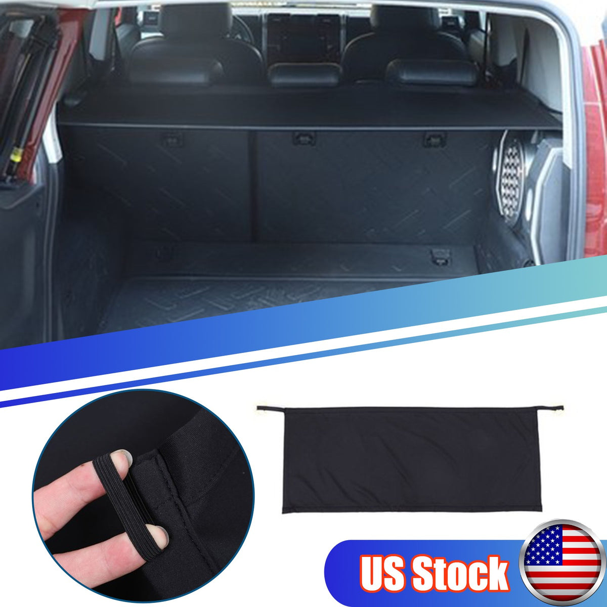 Black Rear Trunk Cargo Cover Sun Shade Sun Visor For Toyota FJ Cruiser 2007-2021 1