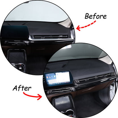 ABS Carbon fiber Center Console air outlet frame Trim For BMW X1 U11 2023-24 4