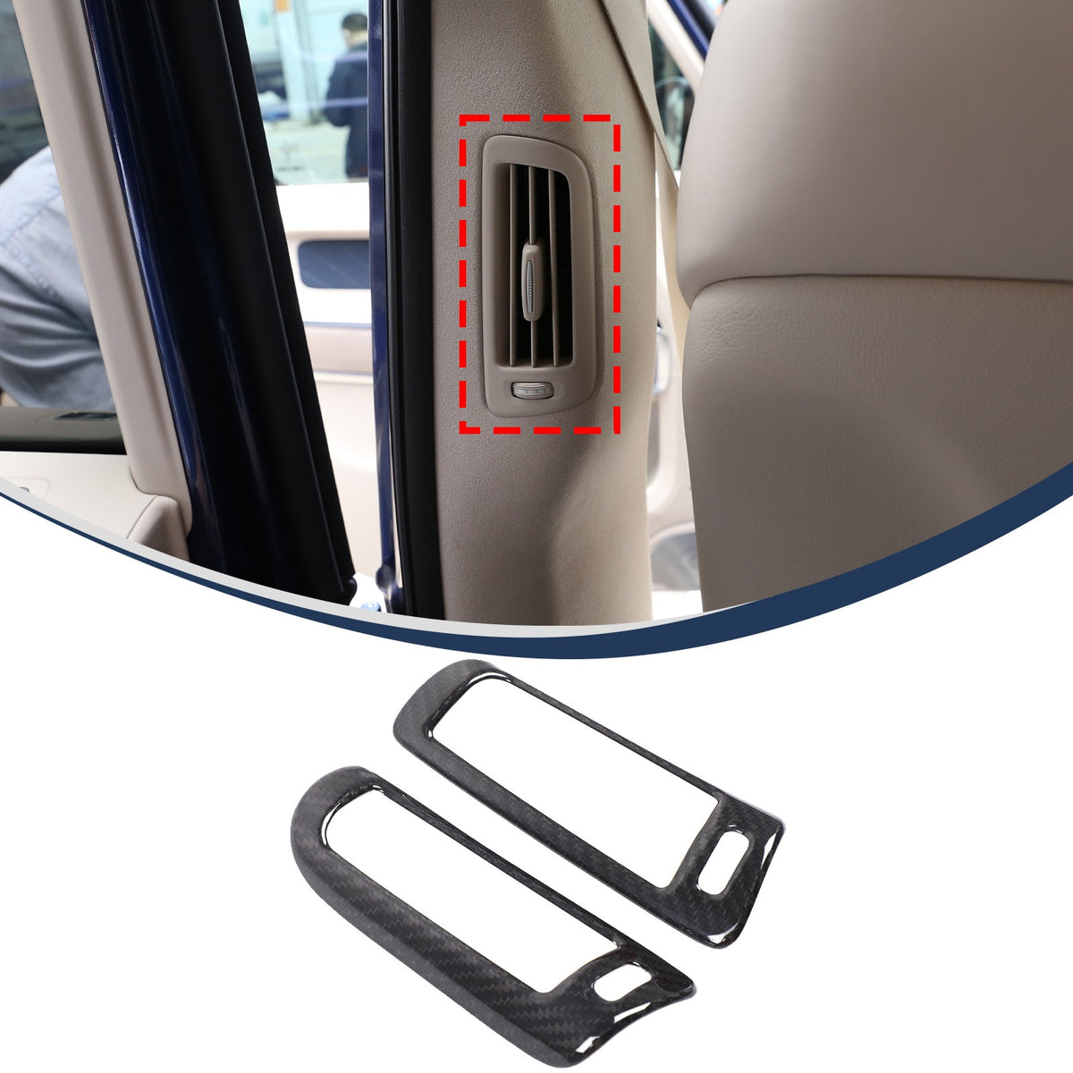 Real Carbon Fiber B-Pillar Air Outlet Trim Cover For Benz G-Class W463 2019+ 2