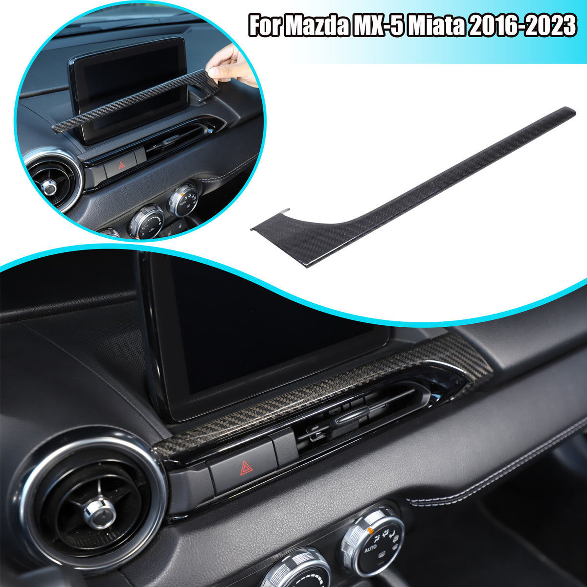 Real Carbon Fiber Center Console air outlet Trim Cover For Mazda MX-5 Miata 16+ 1