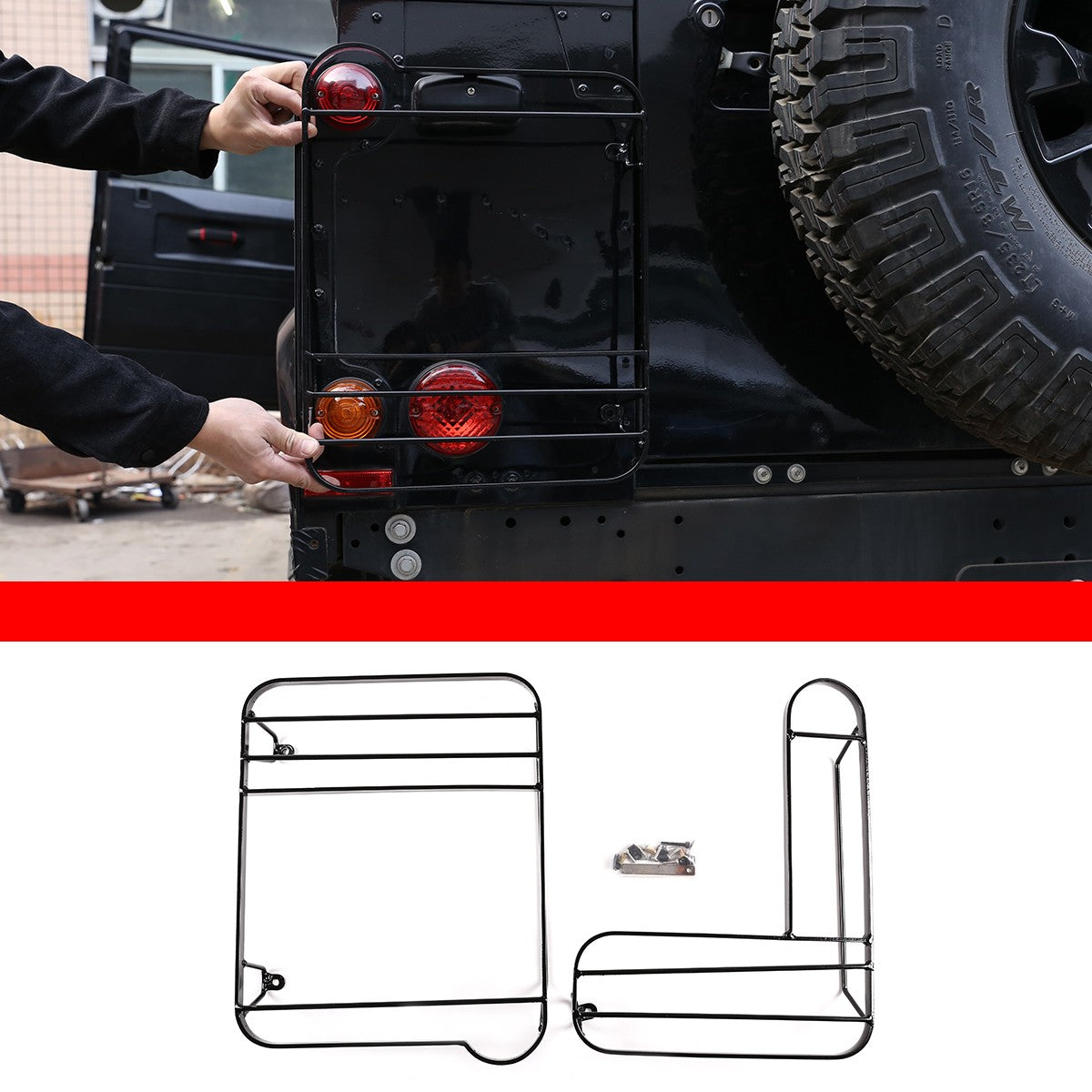 Silver Taillight Lamp Decor Cover Guards For Land Rover Defender L316 2004-2018 8