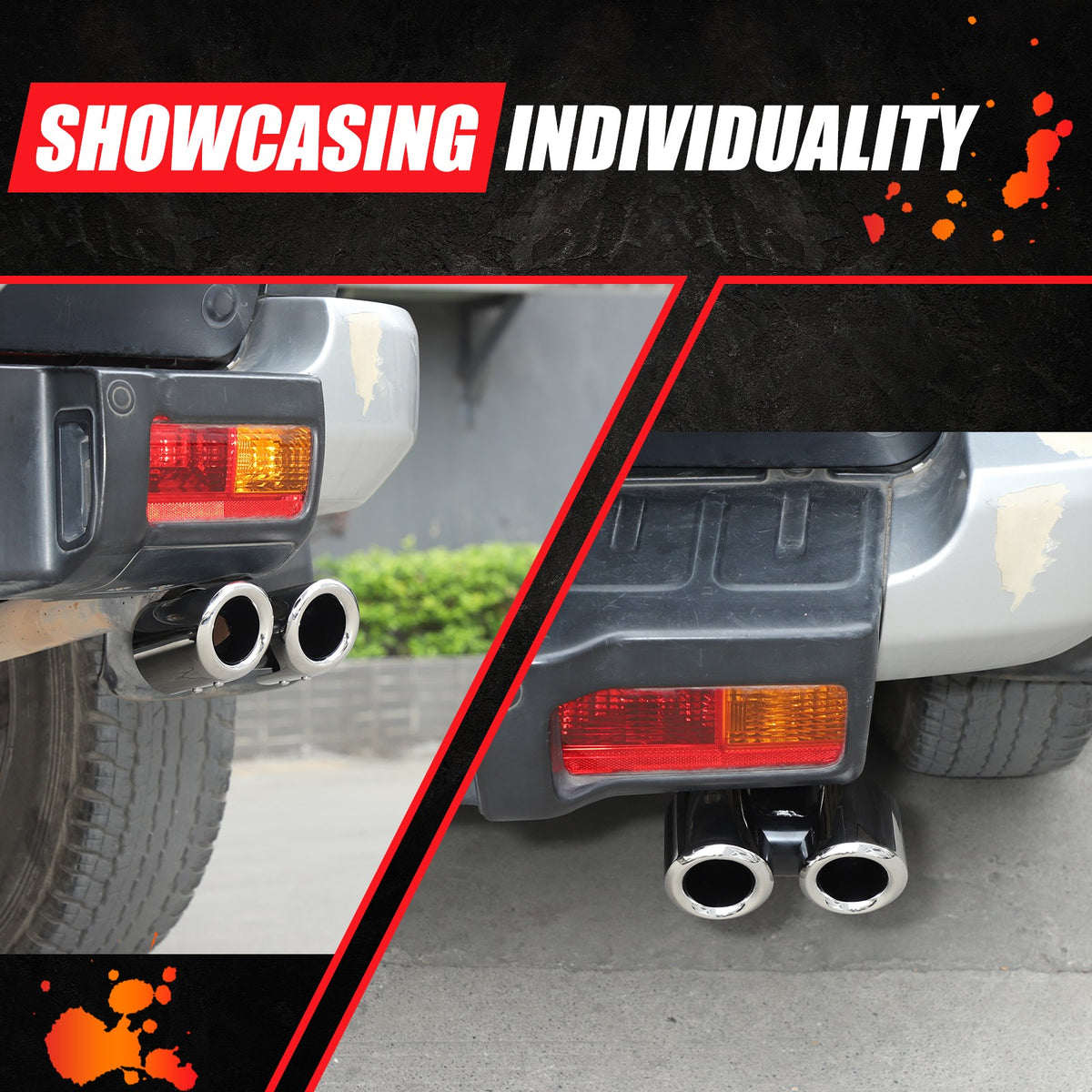 Silver Stainless Steel Exhaust Tail Pipe Tip For Toyota FJ Cruiser 2007-2021 13