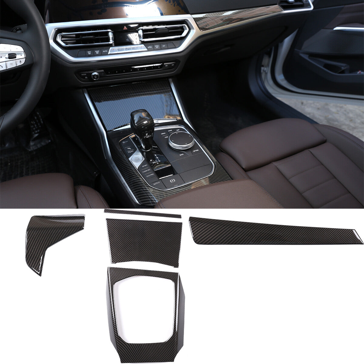 Carbon Fiber ABS interior Trim Cover Set For BMW 3/4 Series G20 G21 G22 2020-UP 1
