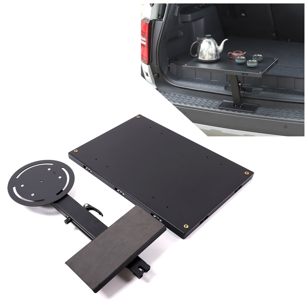 Car Camping Portable Trunk Lock Latch Table For Toyota LC250 Prado 2024+ 8