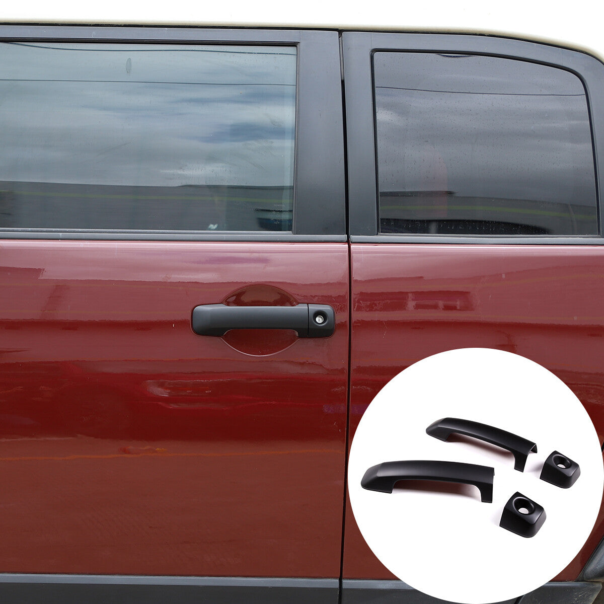 Matte Black Mirror Covers +Door Handle Covers Kit For Toyot-a FJ Cruiser 2007-21 11