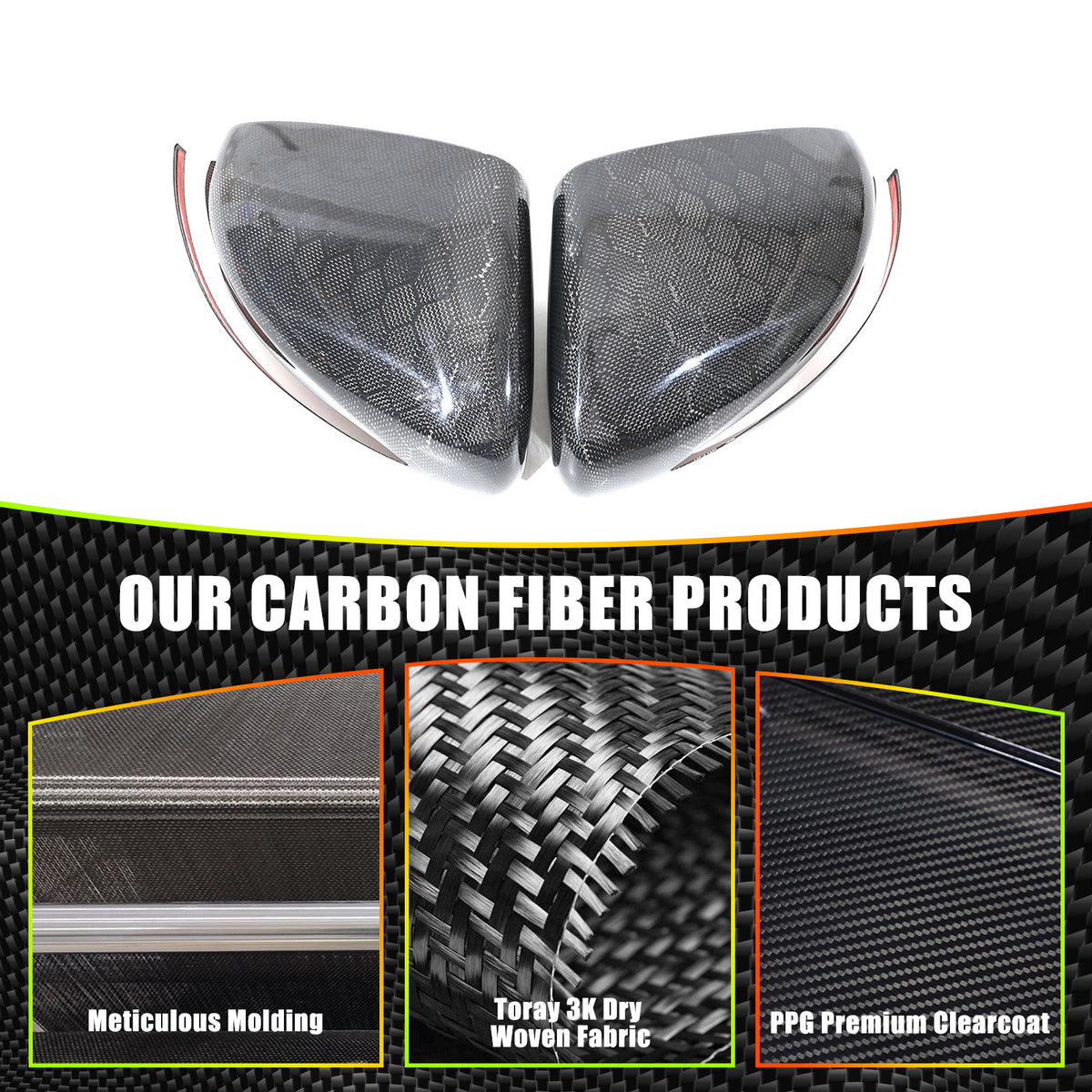 Honeycomb Real Carbon Fiber Rear View Mirror Cover Trim For Benz G500 G63 19-23 5