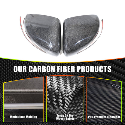 Honeycomb Real Carbon Fiber Rear View Mirror Cover Trim For Benz G500 G63 19-23 5
