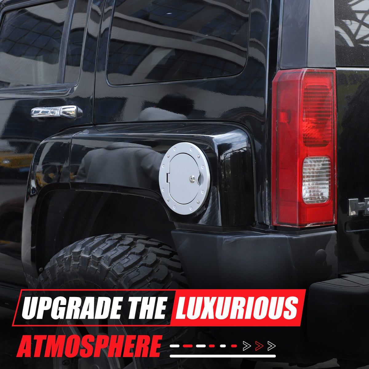 Silver Gas Cap Cover Fuel Filler Door Locking Anti-theft For Hummer H3 05-09 US 20