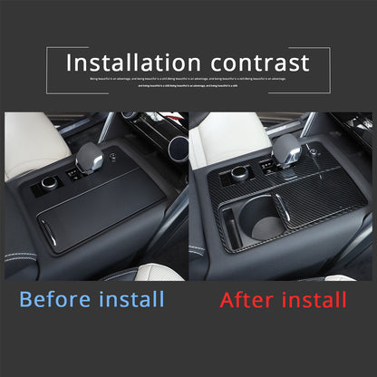 ABS Carbon Center Console Gear Panel Frame Trim For Land Rover Discovery 5 21-24 13