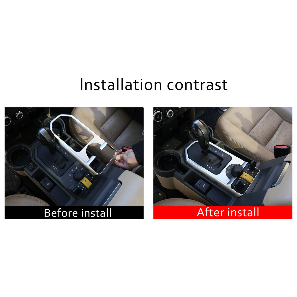 ABS Silver Gear Shift Box Panel Frame Cover Trim For Land Rover Discovery3 04-09 3