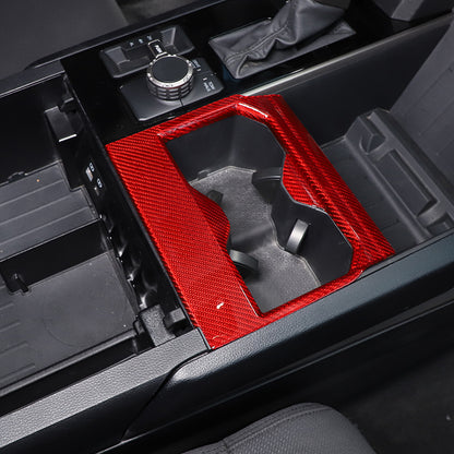 Red Real Carbon fiber Center Front Cup Holder Cover Trim For Toyota Tundra 22-26 5