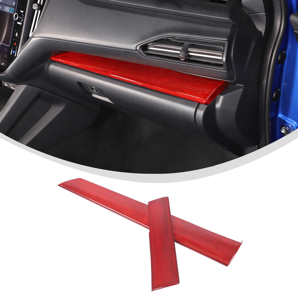 Red Real Carbon Fiber Center Console Panel Trim For Subaru WRX VB Crosstrek 22+ 2