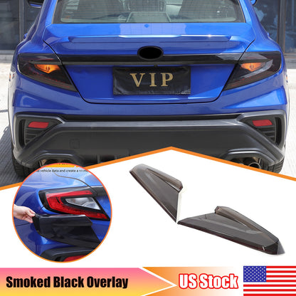 Smoked Tail Light Cover Rear Light Guards Trim Set For Subaru WRX 2022+ US 1
