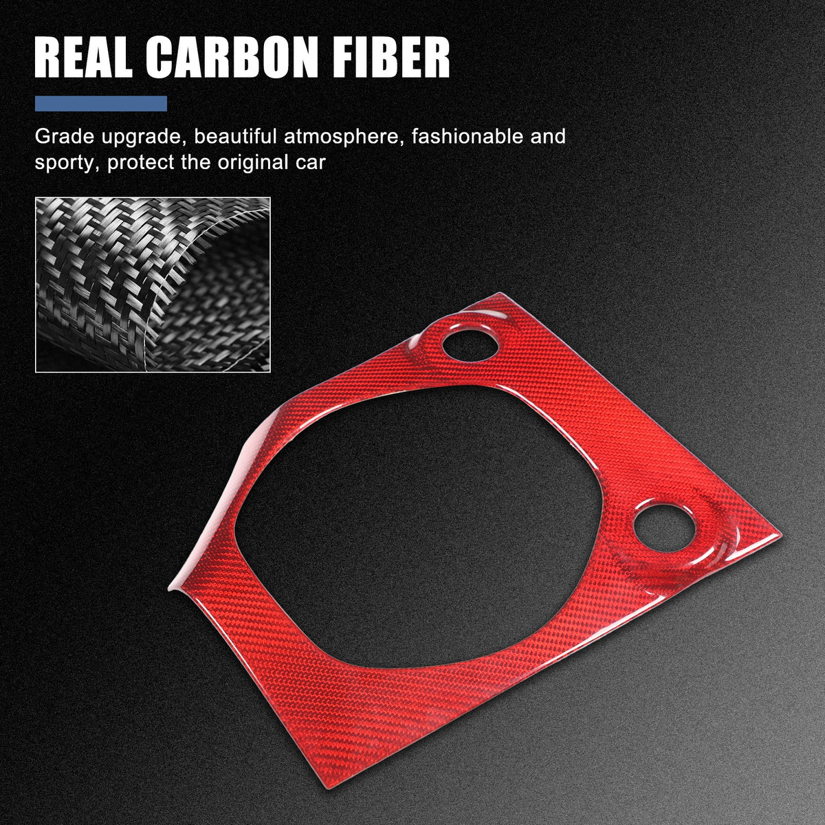 Red Real Carbon Fiber Center Gear Shift Base Trim For Nissan 400Z Z34 MT 2023+ 14