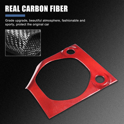 Red Real Carbon Fiber Center Gear Shift Base Trim For Nissan 400Z Z34 MT 2023+ 14