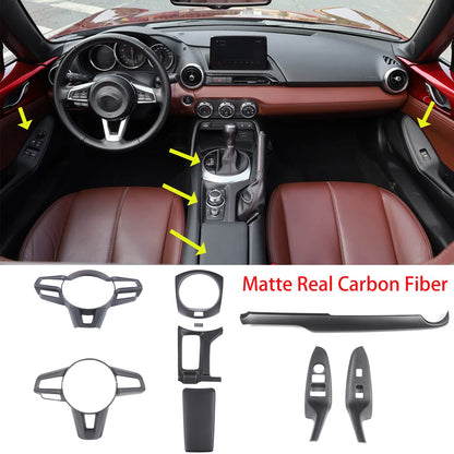 Matte Real Dry Carbon Fiber Interior Full Trim For Mazda MX-5 Miata 2016-2026 1