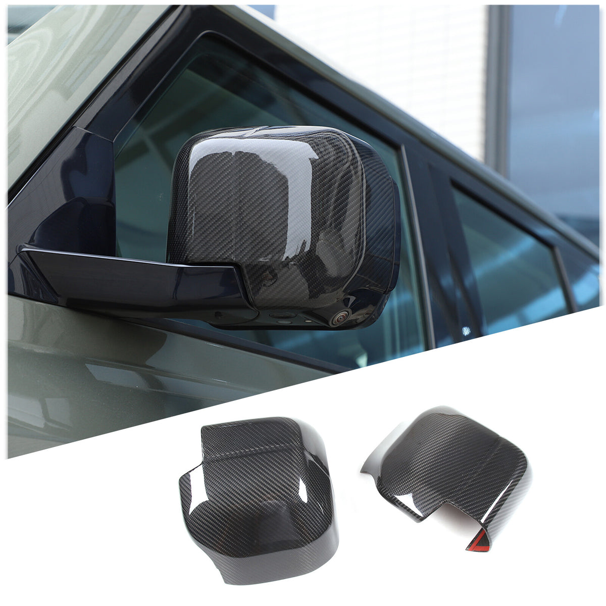 Real Carbon Fiber Rearview Mirror Cover Trim For Land Rover Defender L663 20-25 8